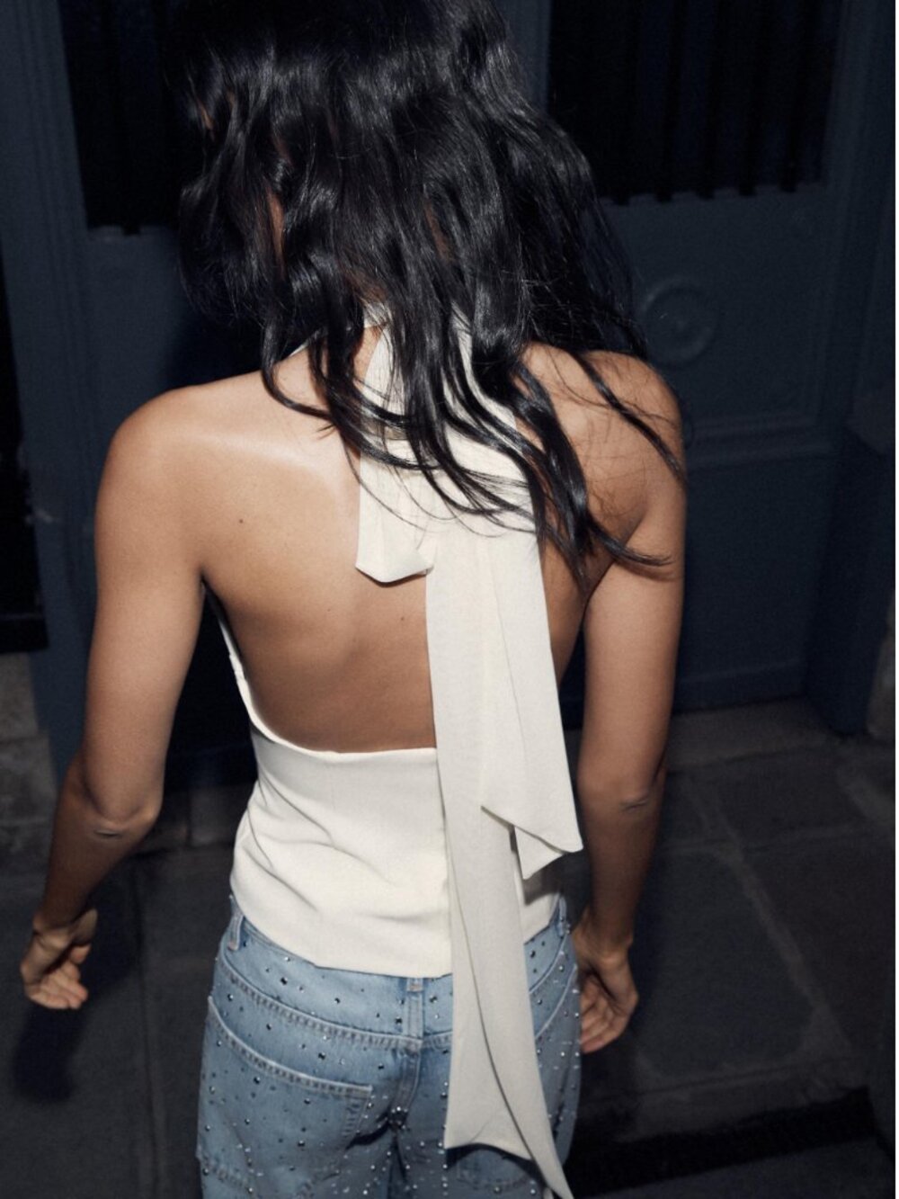 Zara Matching Tulle Halter Top White NWT Size S - Picture 3 of 13